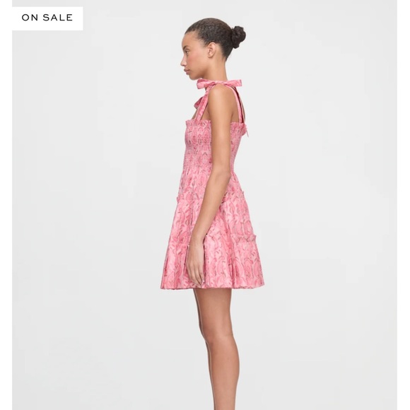Hill House Dresses & Skirts - Hill House Charlotte Nap Dress- Pink Textured Tie-Shoulder Mini Dress